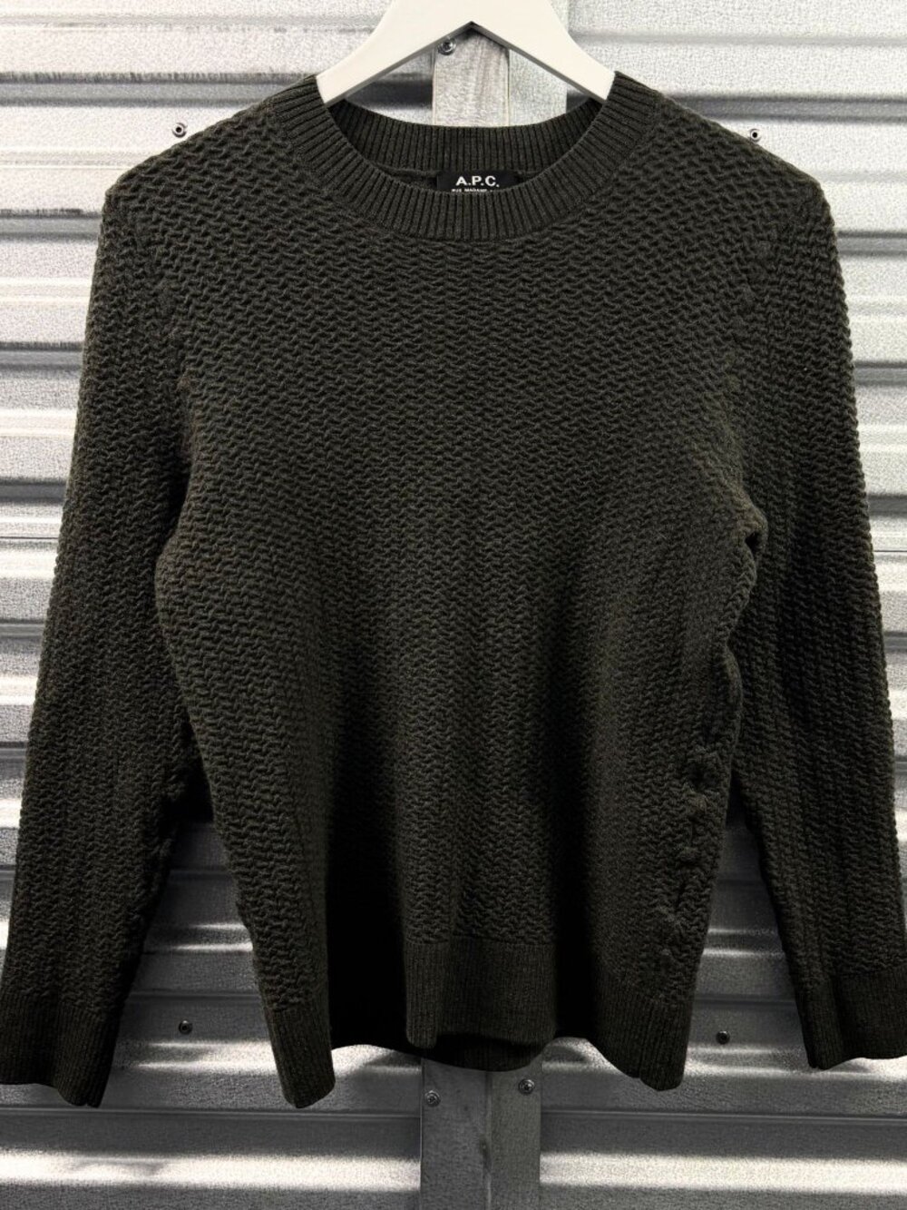 A.P.C. DARK GREEN WOOL SWEATER